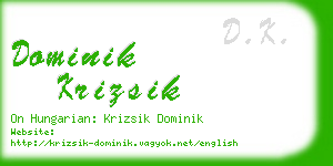 dominik krizsik business card